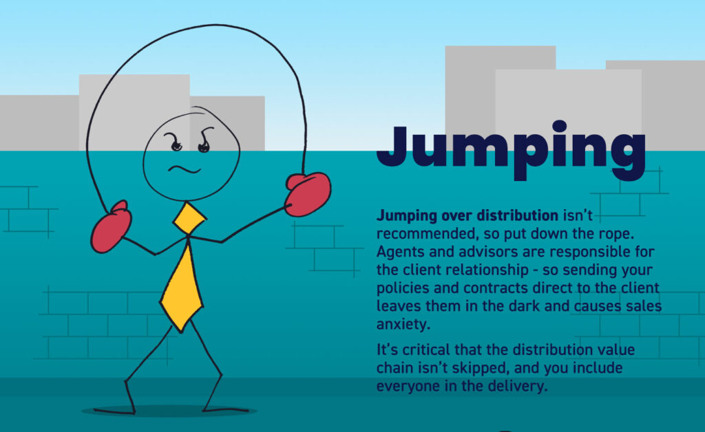Jumping over distribution